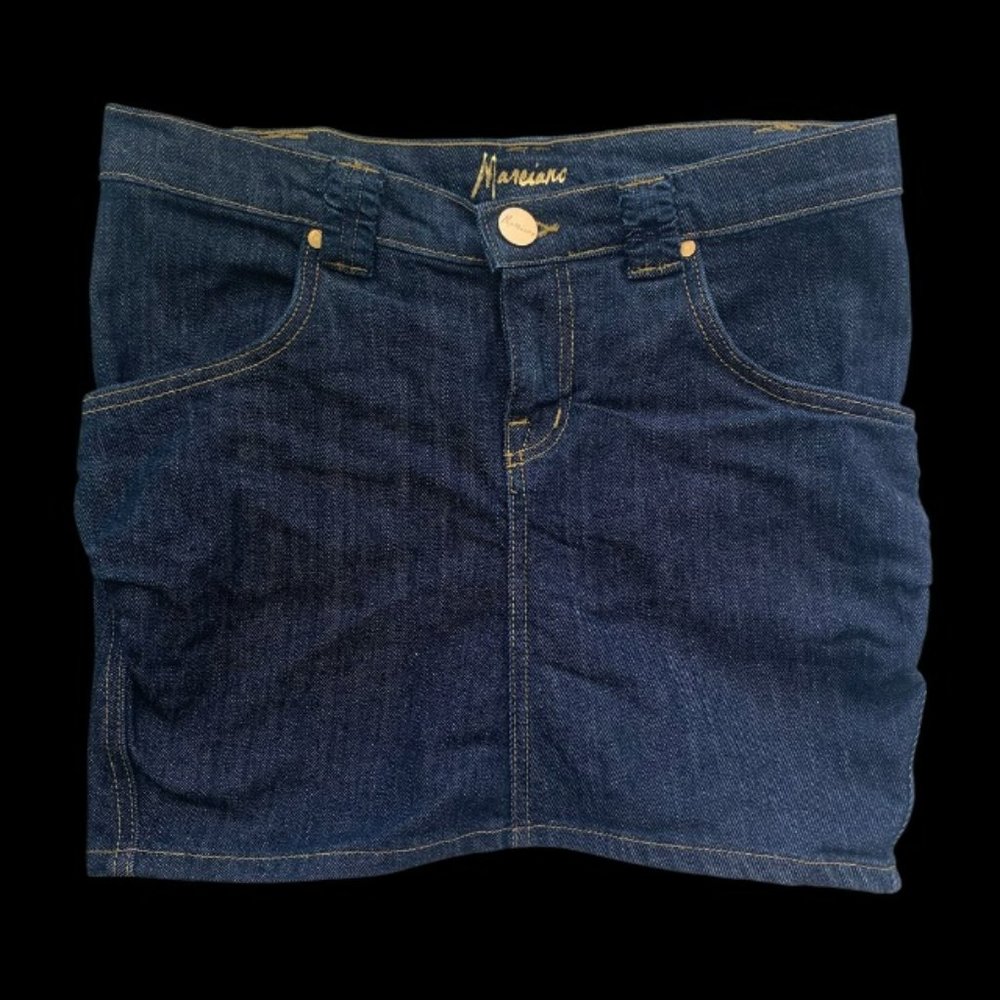 Marciano Denim Skirt with Ruched Rear